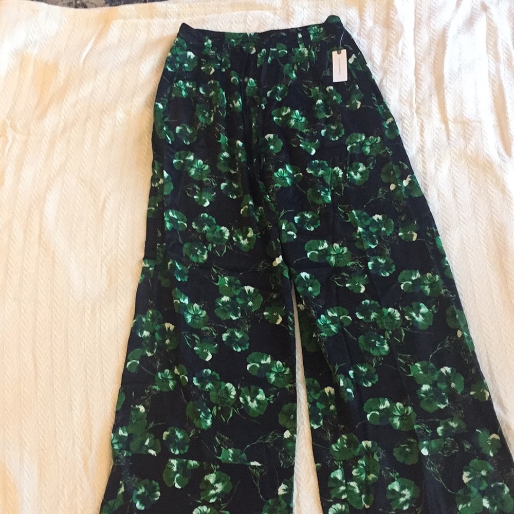 Anthropology Elevenses wide leg floral pant